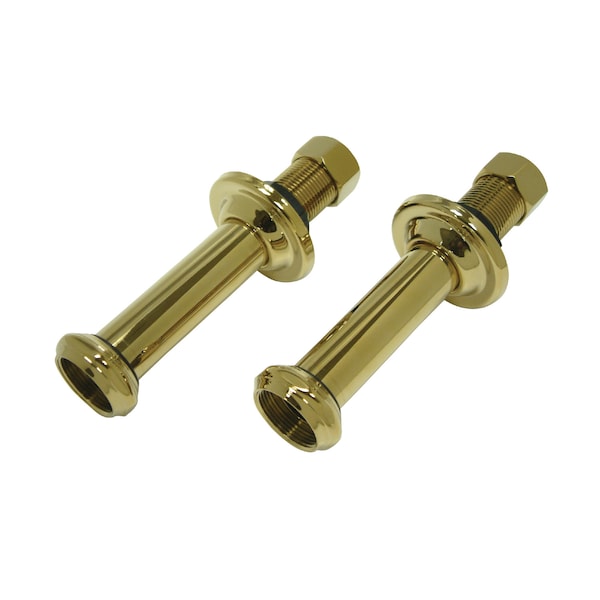 6" Wall Union Extension Adapter, Polished Brass
